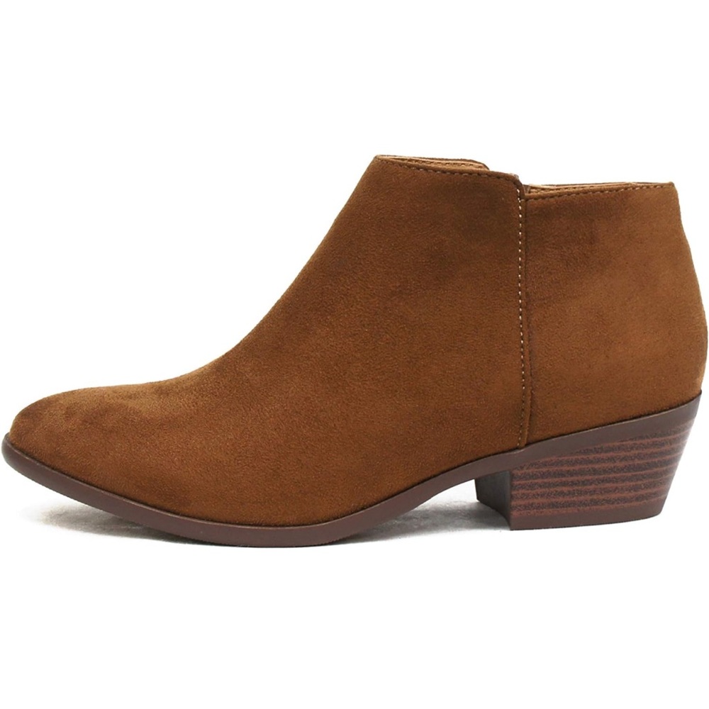 Women's Western Inside Zipper Stacked Heel Ankle Booties